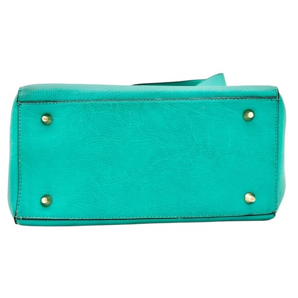 Charming Charlie Shoulder Bag Seafoam with Gold Chain Accents Striped Interior - Picture 9 of 16